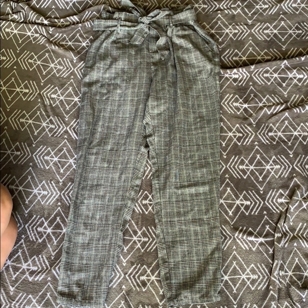 Plaid paper waist pants from pacsun